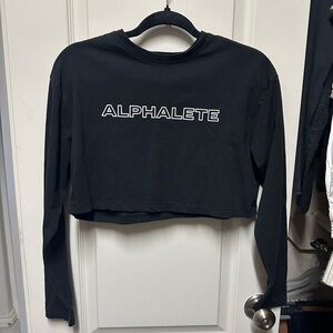 Alphalete Charcoal Long Sleeve Crop Top